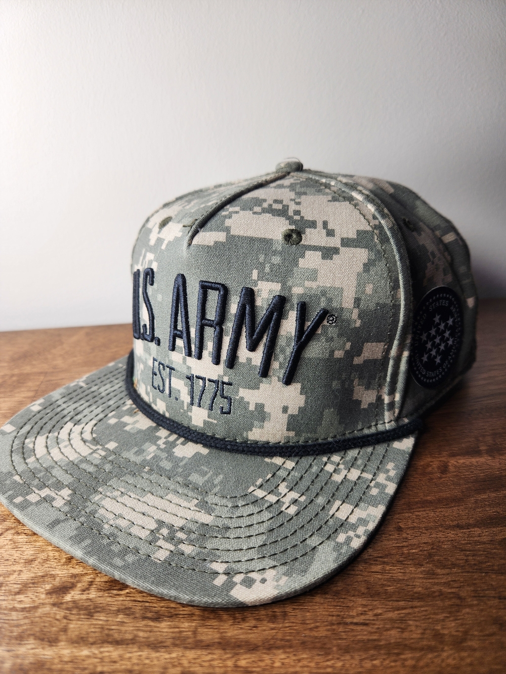 U.S. Army Adjustable Camo Baseball Cap - Black Brim